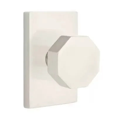 Emtek Octagon Door Knob with Modern Rectangular Rose by Emtek