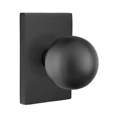 Emtek Orb Door Knob and Modern Rectangular Rose by Emtek