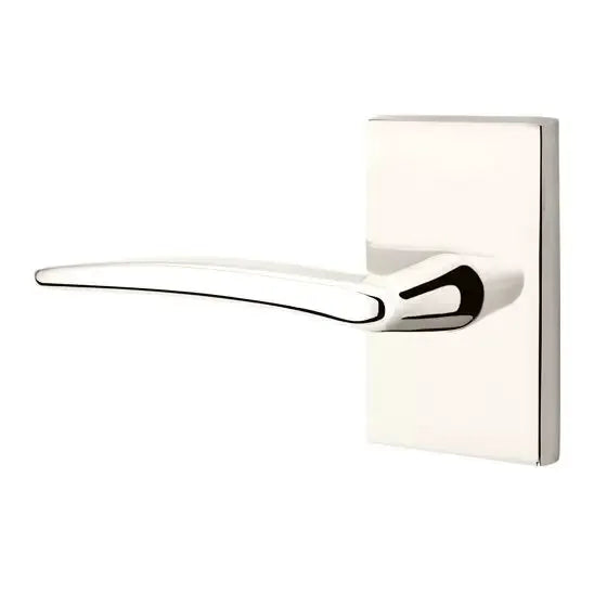Emtek Poseidon Door Lever with Modern Rectangular Rose by Emtek