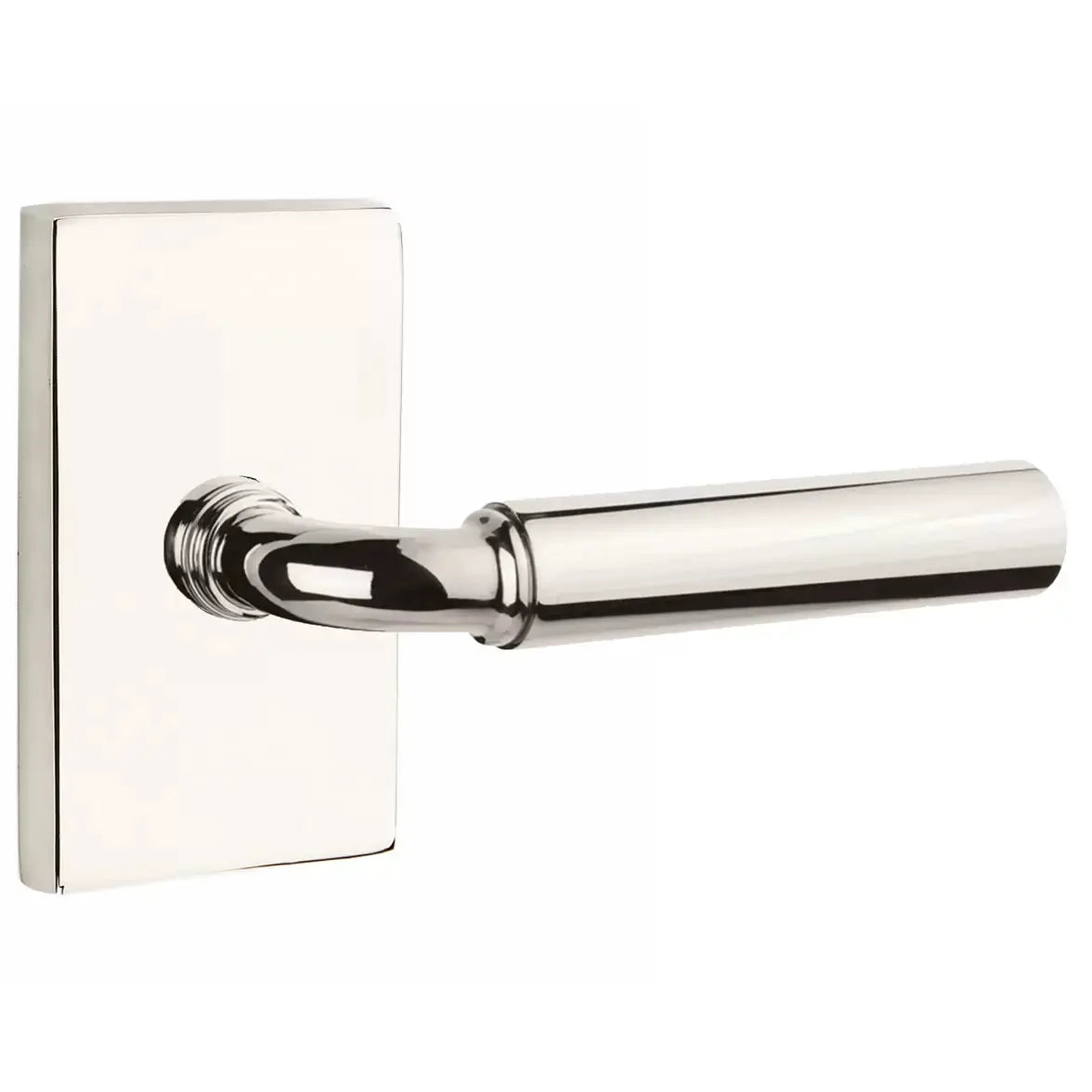 Emtek Smooth Lever with R-Bar Stem and Modern Rectangular Rose by Emtek