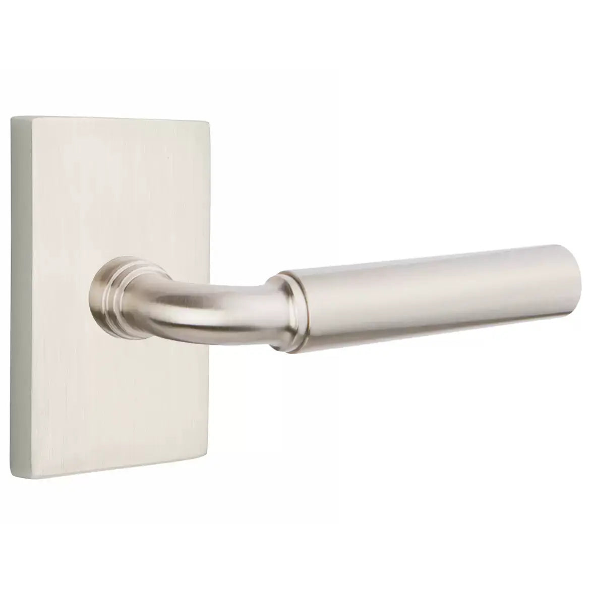 Emtek Smooth Lever with R-Bar Stem and Modern Rectangular Rose by Emtek