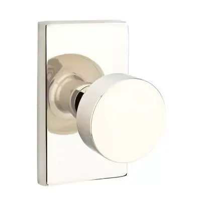 Emtek Round Door Knob and Modern Rectangular Rose by Emtek