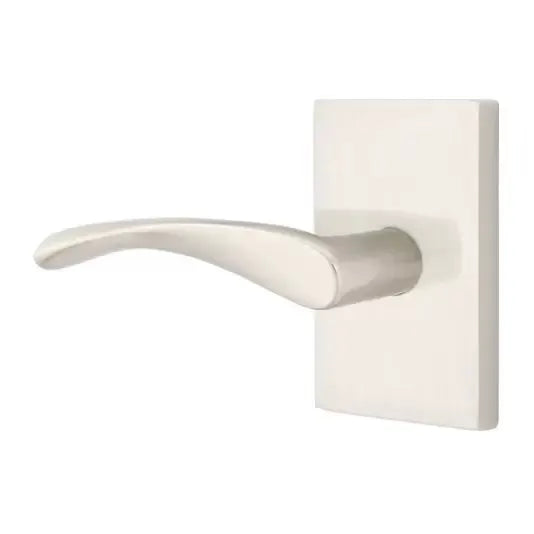 Emtek Triton Door Lever with Modern Rectangular Rose by Emtek
