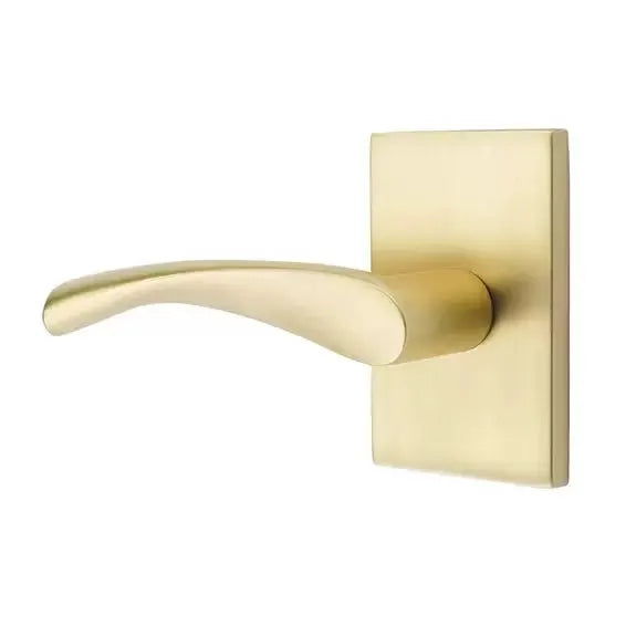 Emtek Triton Door Lever with Modern Rectangular Rose by Emtek