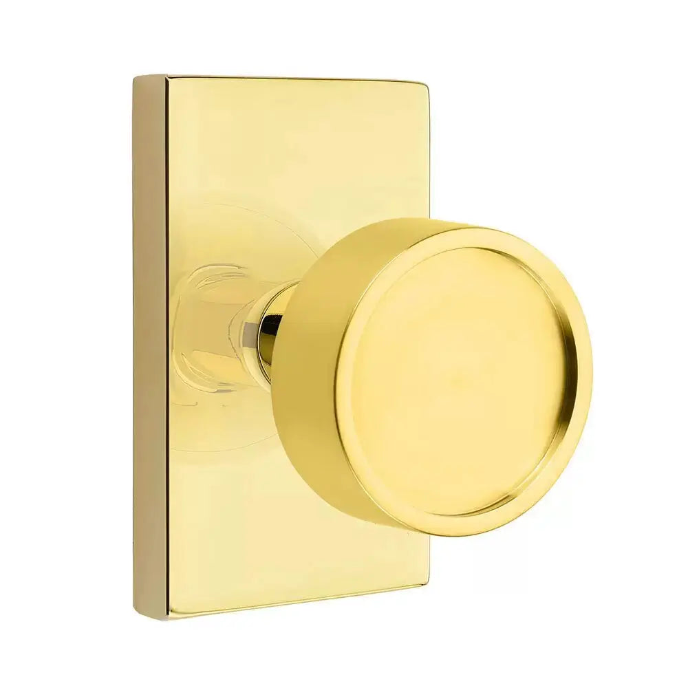 Emtek Verve Door Knob with Modern Rectangular Rose by Emtek