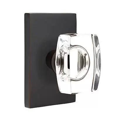 Emtek Windsor Door Knob with Modern Rectangular Rose by Emtek