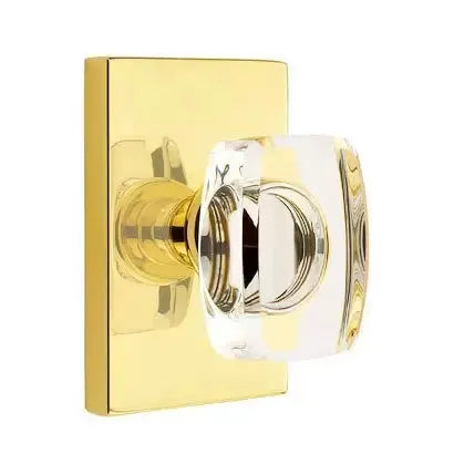 Emtek Windsor Door Knob with Modern Rectangular Rose by Emtek