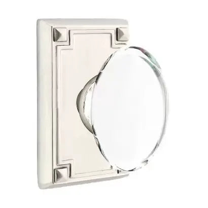 Emtek Hampton Door Knob with Arts and Crafts Rectangular Rose by Emtek