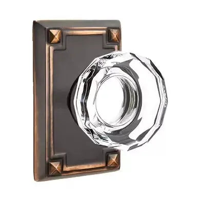 Emtek Lowell Door Knob with Arts and Crafts Rectangular Rose by Emtek