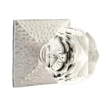 Emtek Diamond Door Knob with Hammered Rose by Emtek