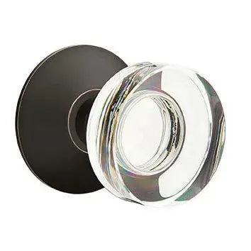Emtek Modern Disc Glass Door Knob with Modern Rose by Emtek