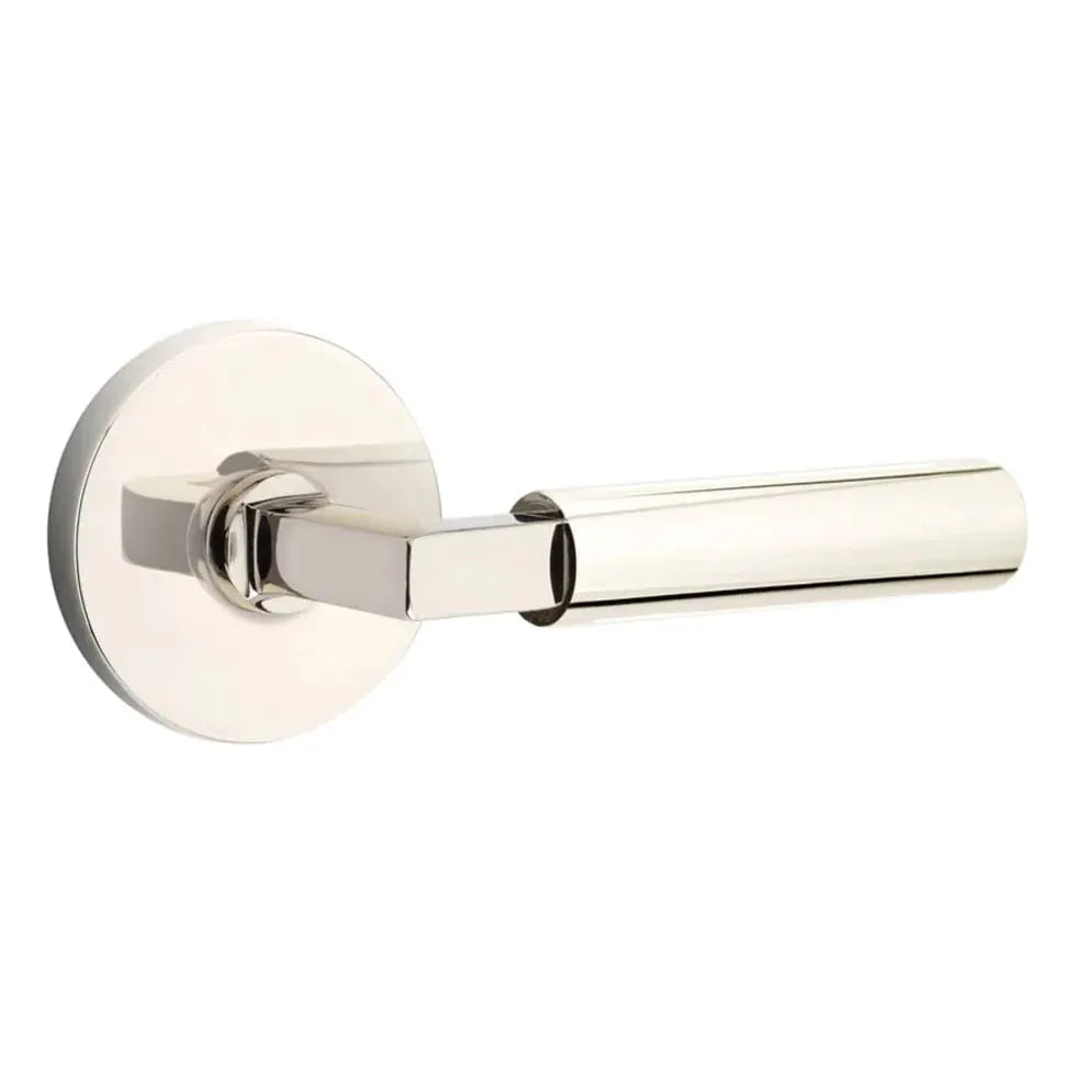 Emtek Smooth Lever with L-Square Stem and Disk Rose