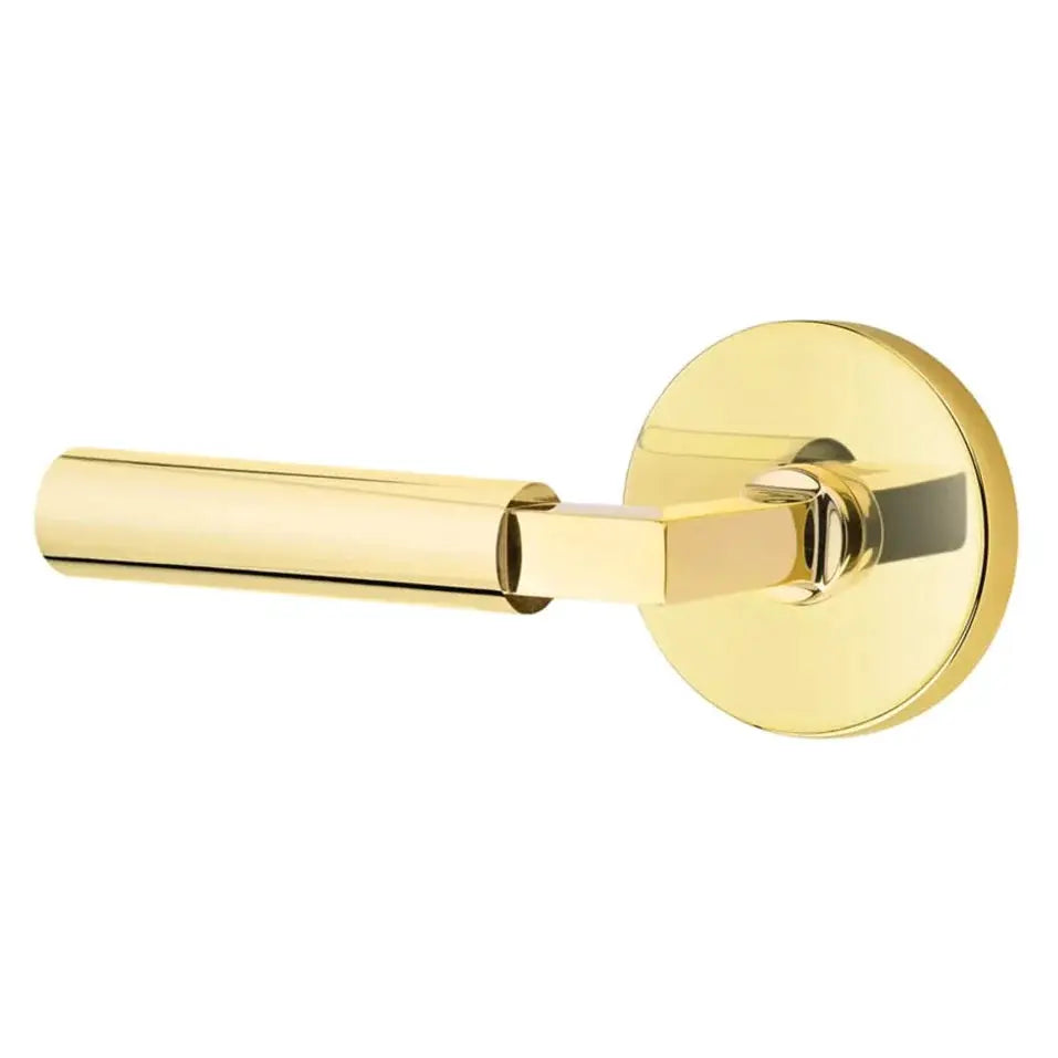Emtek Smooth Lever with L-Square Stem and Disk Rose by Emtek