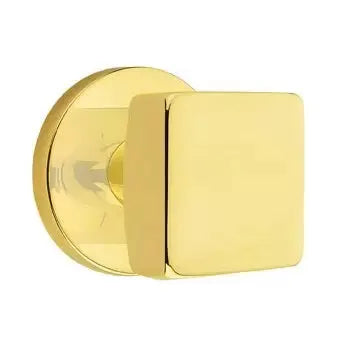 Emtek Square Door Knob with Disk Rose by Emtek