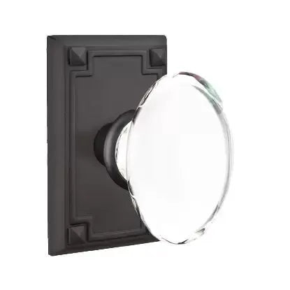 Emtek Hampton Door Knob with Arts and Crafts Rectangular Rose by Emtek