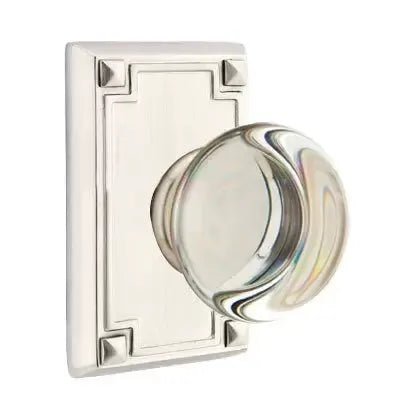 Emtek Providence Door Knob with Arts and Crafts Rectangular Rose by Emtek