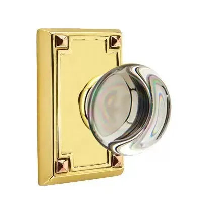 Emtek Providence Door Knob with Arts and Crafts Rectangular Rose by Emtek