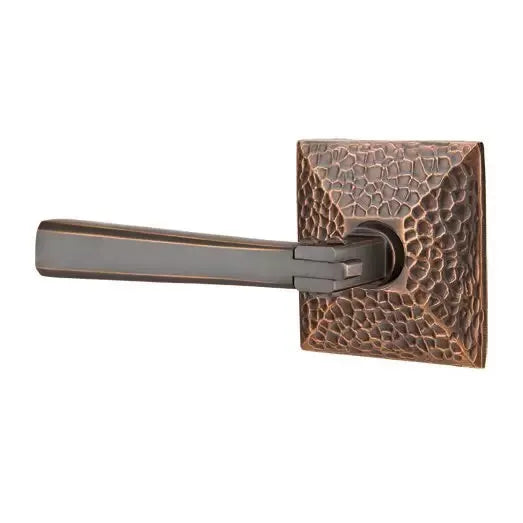 Emtek Arts and Crafts Door Lever with Hammered Rose by Emtek
