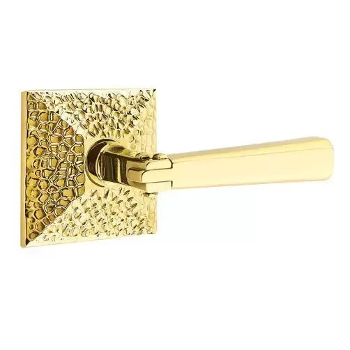 Emtek Arts and Crafts Door Lever with Hammered Rose by Emtek