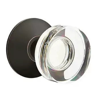Emtek Modern Disc Glass Door Knob with Modern Rose by Emtek