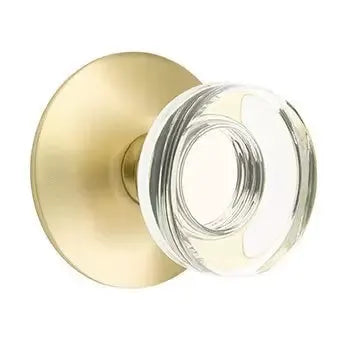 Emtek Modern Disc Glass Door Knob with Modern Rose by Emtek
