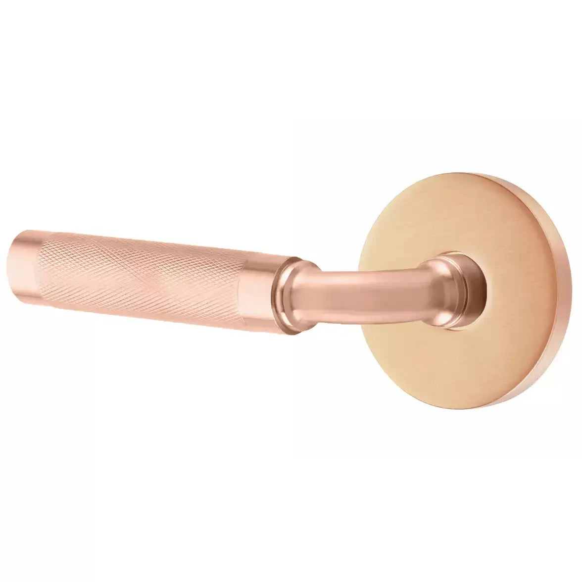 Emtek Knurled Lever with R-Bar Stem and Disk Rose by Emtek