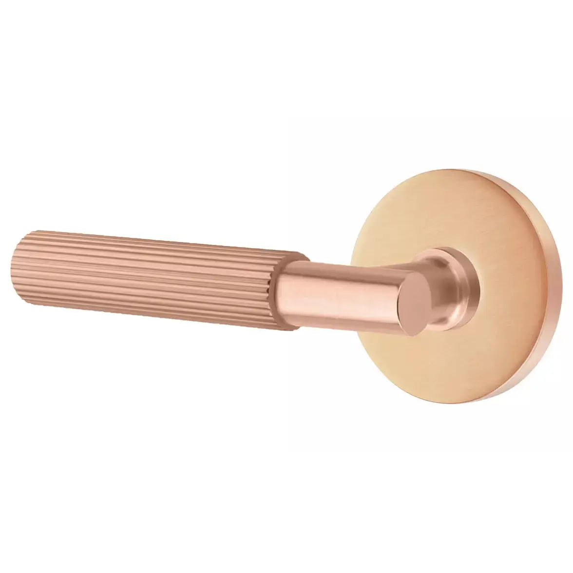 Emtek Straight Knurled Lever with T-Bar Stem and Disk Rose by Emtek