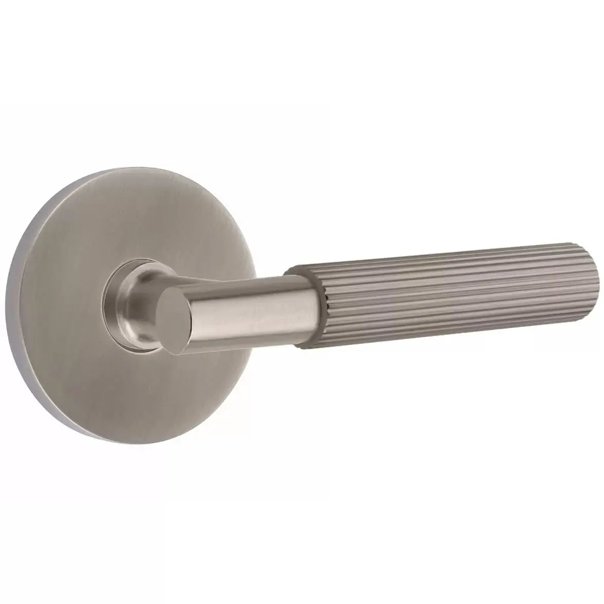 Emtek Straight Knurled Lever with T-Bar Stem and Disk Rose by Emtek