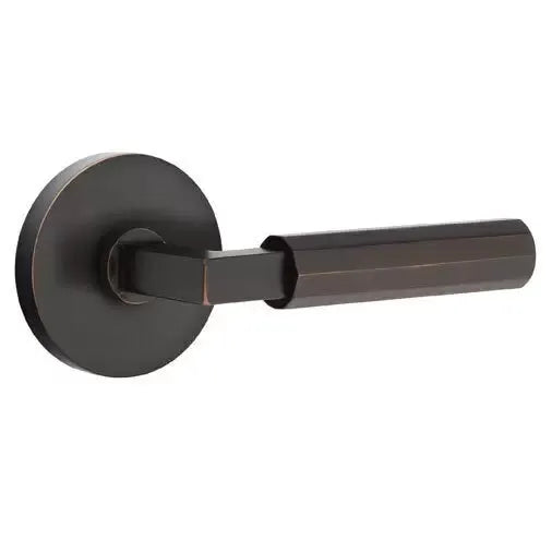 Emtek Faceted Lever with L-Square Stem and Disc Rose by Emtek