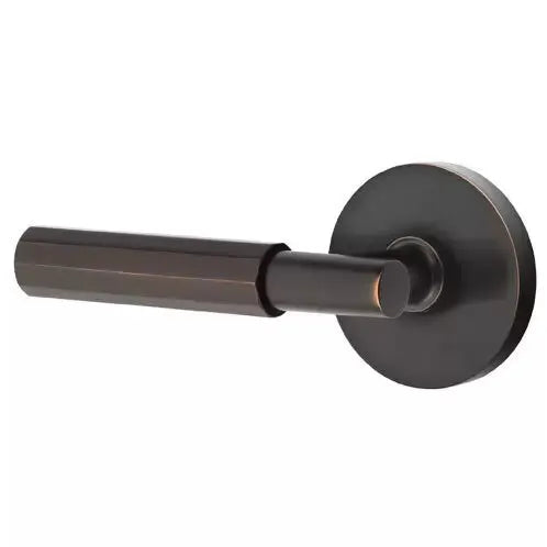 Emtek Faceted Lever with T-Bar Stem and Disc Rose by Emtek