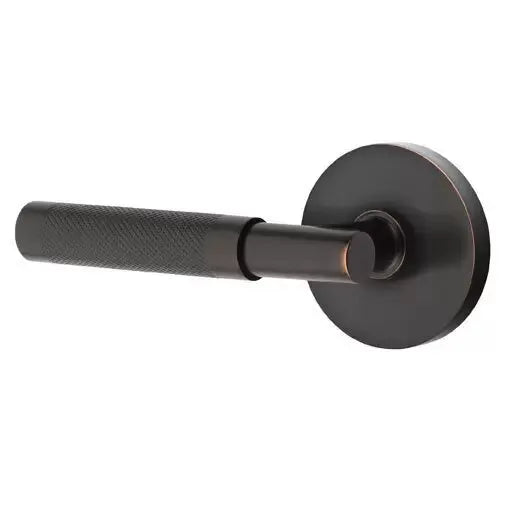 Emtek Knurled Lever with T-Bar Stem and Disk Rose by Emtek