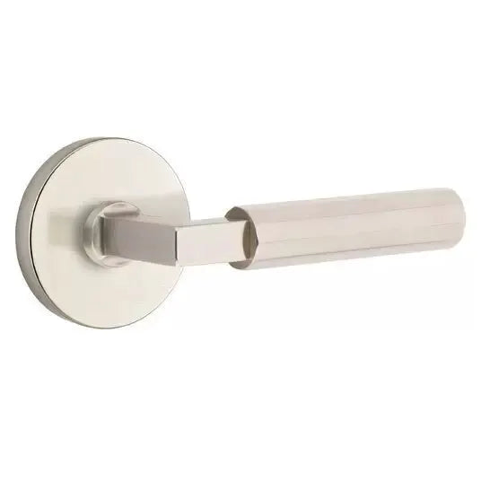 Emtek Faceted Lever with L-Square Stem and Disc Rose by Emtek