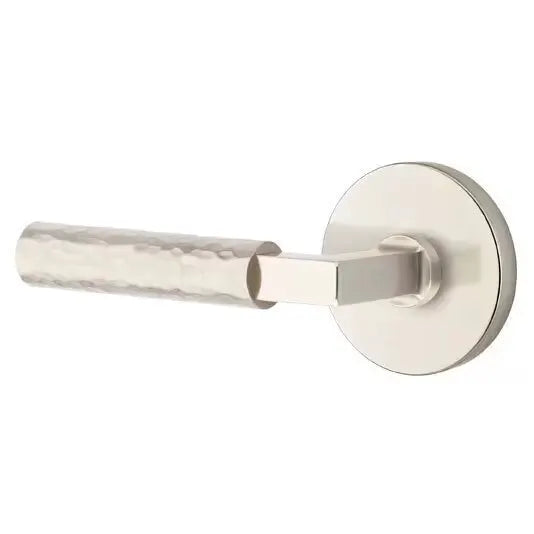 Emtek Hammered Lever with L-Square Stem and Disc Rose by Emtek