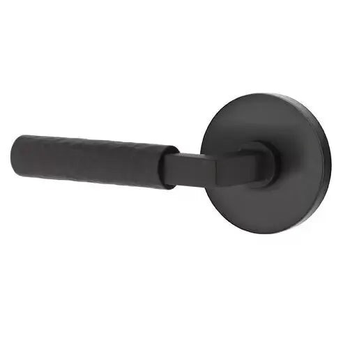 Emtek Hammered Lever with L-Square Stem and Disc Rose by Emtek