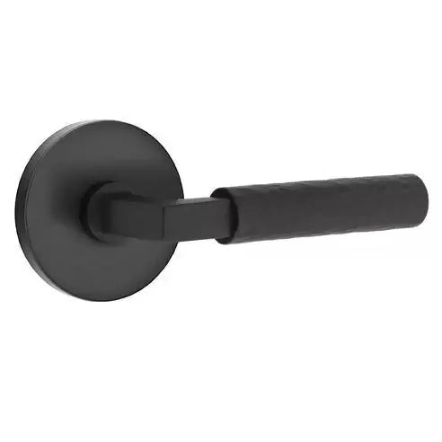 Emtek Hammered Lever with L-Square Stem and Disc Rose by Emtek