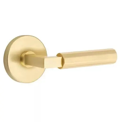 Emtek Faceted Lever with L-Square Stem and Disc Rose by Emtek