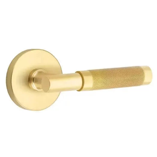 Emtek Knurled Lever with T-Bar Stem and Disk Rose by Emtek