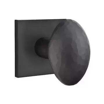 Emtek Hammered Egg Door Knob and Square Rose by Emtek