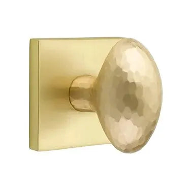 Emtek Hammered Egg Door Knob and Square Rose by Emtek