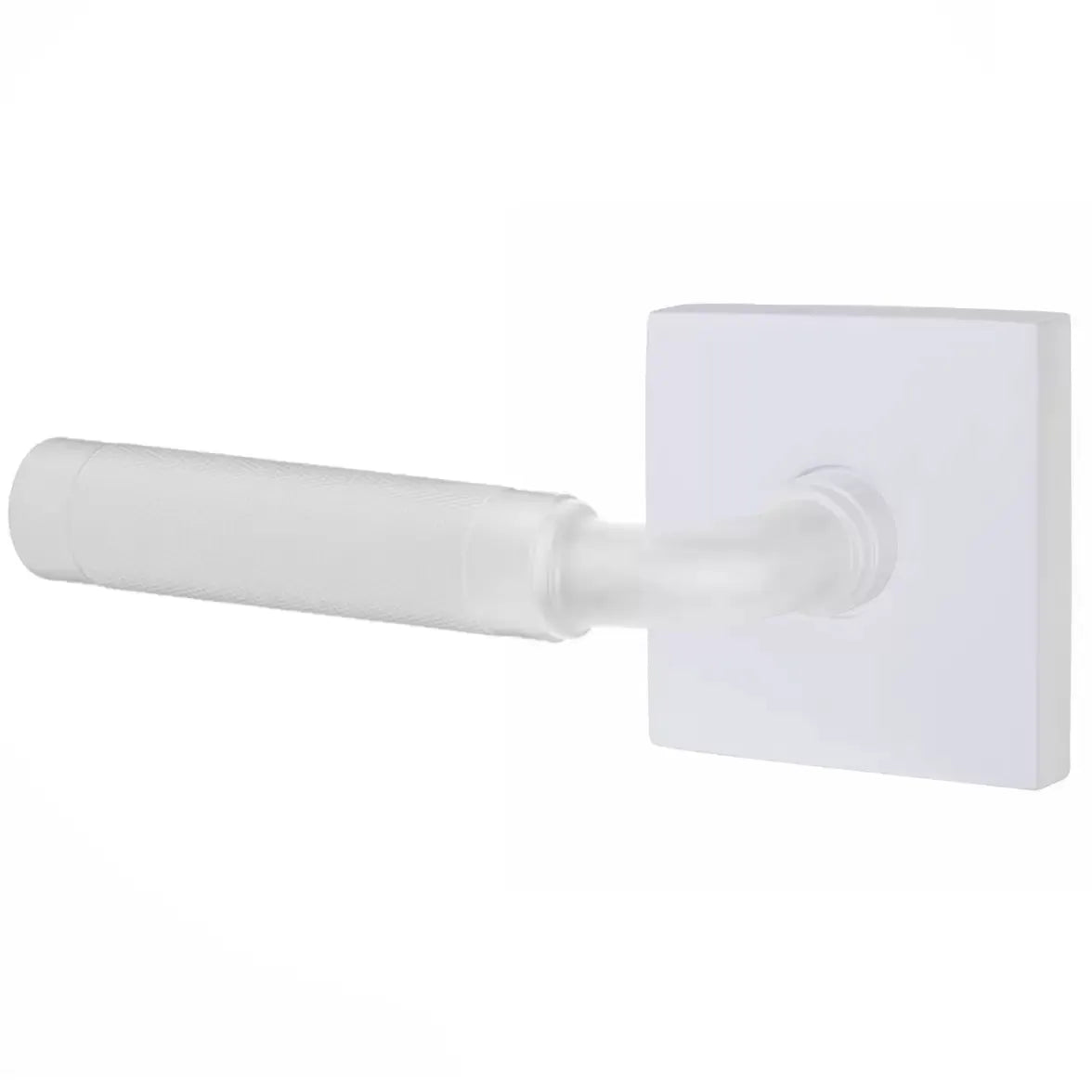 Emtek Knurled Lever with R-Bar Stem and Square Rose by Emtek