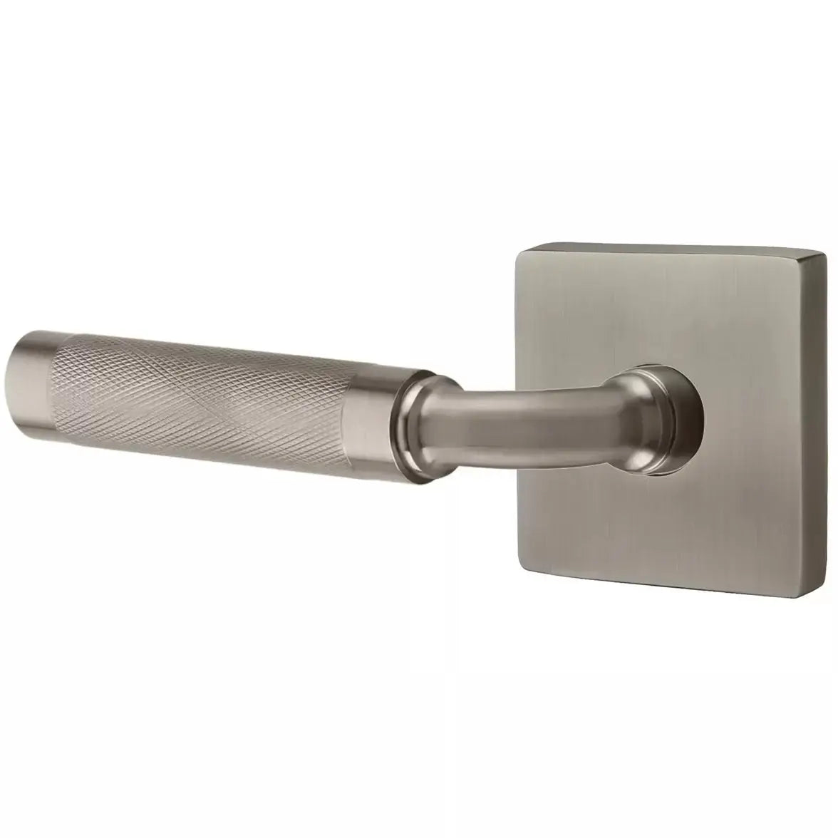 Emtek Knurled Lever with R-Bar Stem and Square Rose by Emtek