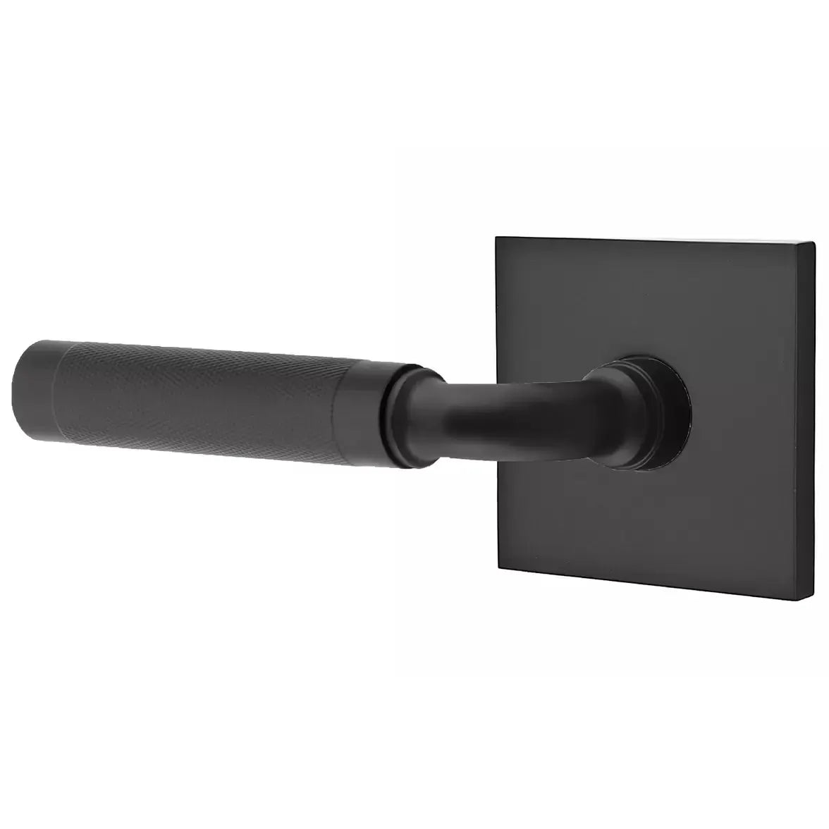 Emtek Knurled Lever with R-Bar Stem and Square Rose by Emtek