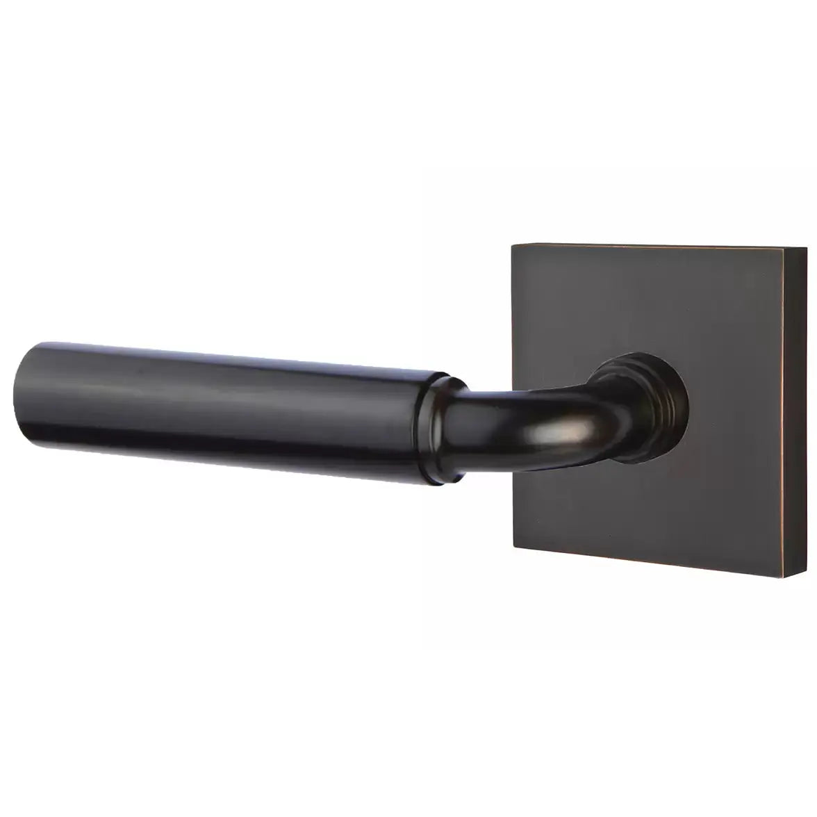 Emtek Smooth Lever with R-Bar Stem and Square Rose by Emtek
