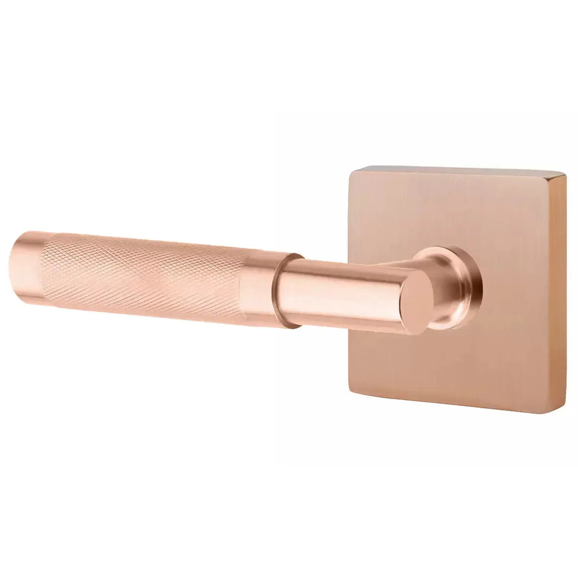 Emtek Knurled Lever with T-Bar Stem and Square Rose by Emtek