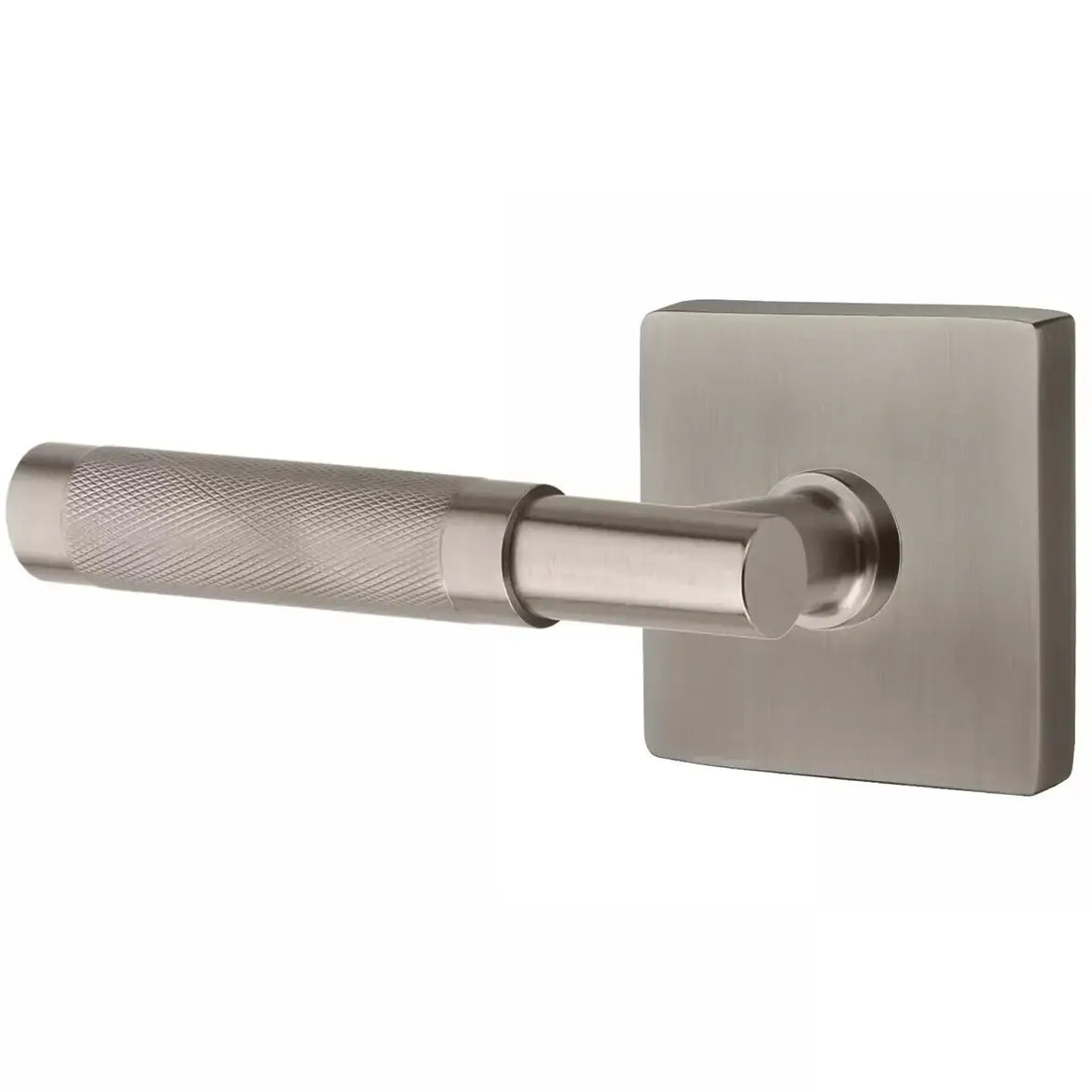Emtek Knurled Lever with T-Bar Stem and Square Rose by Emtek