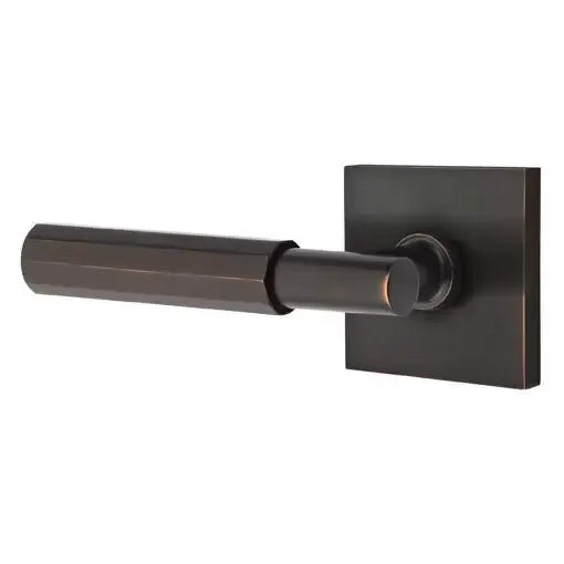Emtek Faceted Lever with T-Bar Stem and Square Rose by Emtek