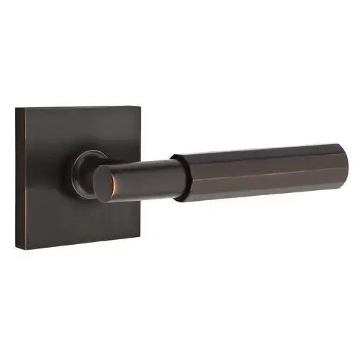 Emtek Faceted Lever with T-Bar Stem and Square Rose by Emtek