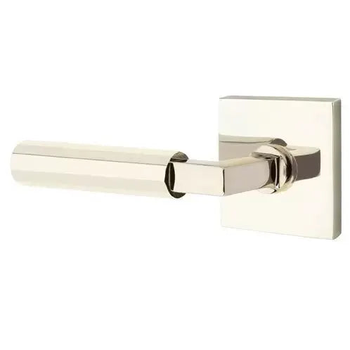 Emtek Faceted Lever with L-Square Stem and Square Rose by Emtek