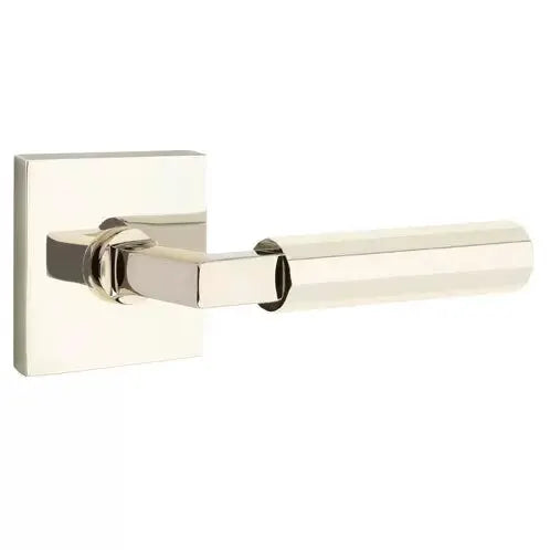 Emtek Faceted Lever with L-Square Stem and Square Rose by Emtek