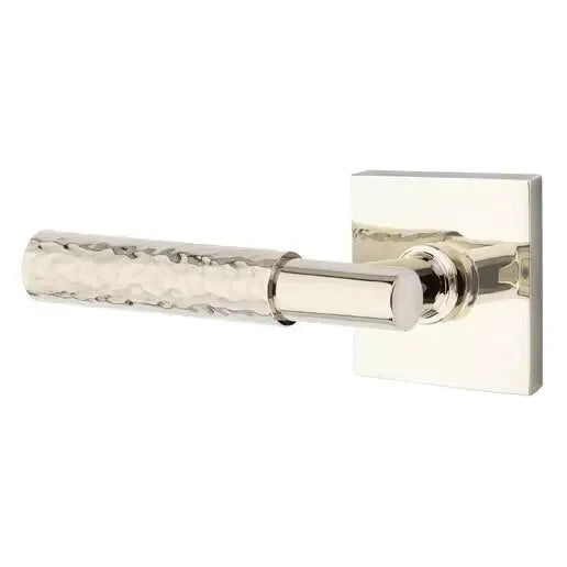 Emtek Hammered Lever with T-Bar Stem and Square Rose by Emtek